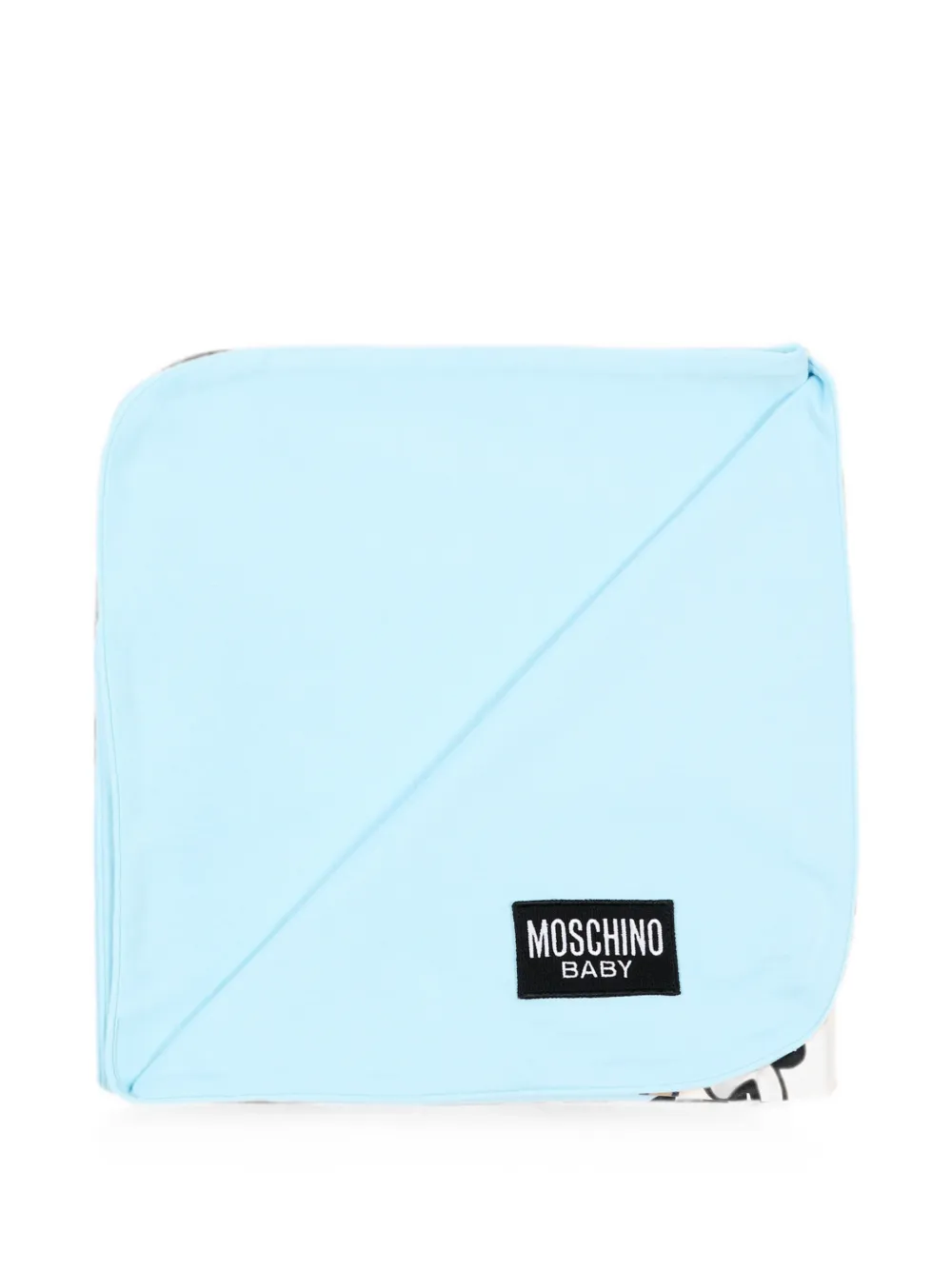 Moschino Kids Deken met teddybeer Blauw