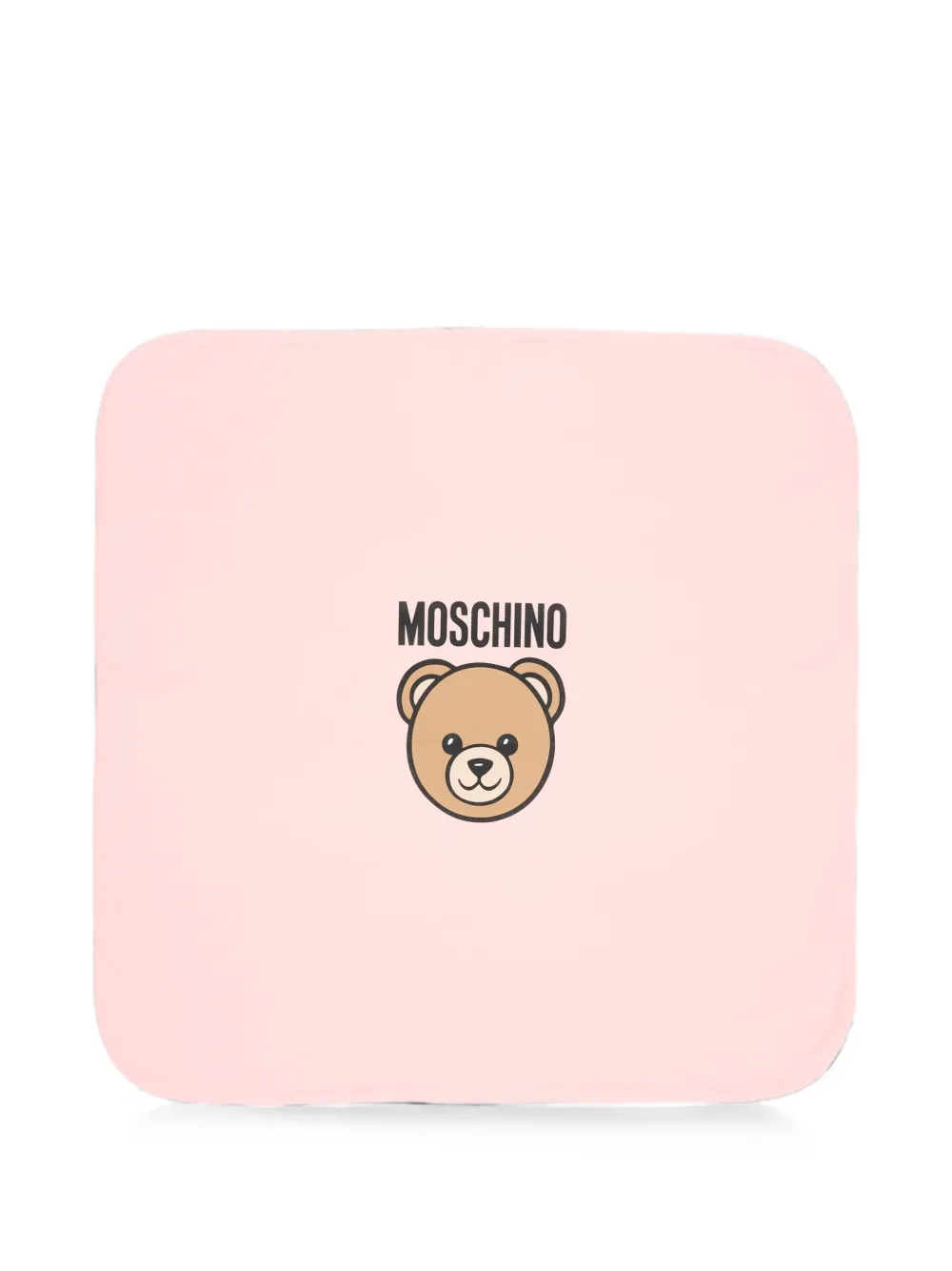 Moschino Kids Teddy Bear logo-patch blanket - Rosa