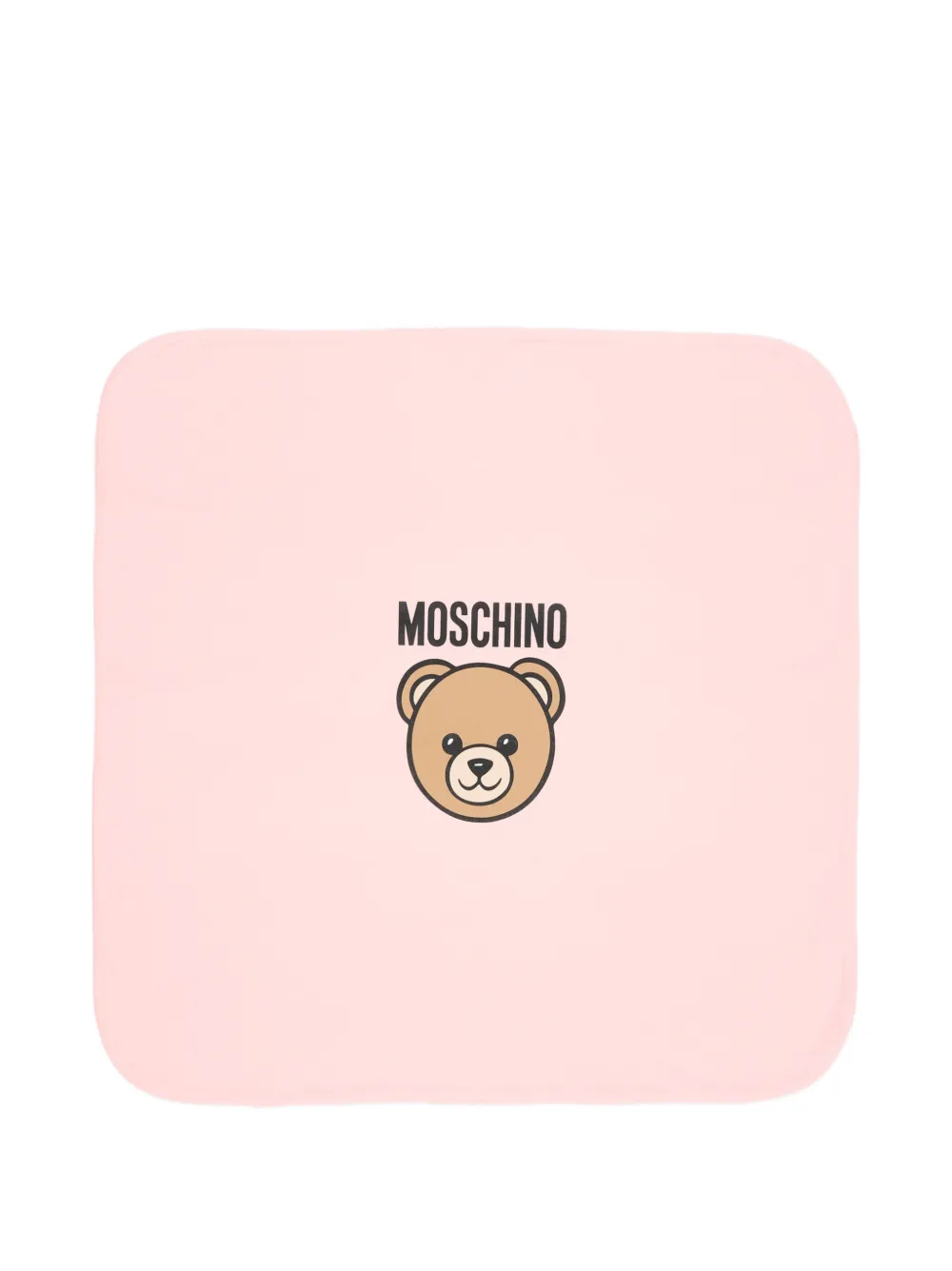 Moschino Kids Teddy Bear logo-patch blanket - Rosa