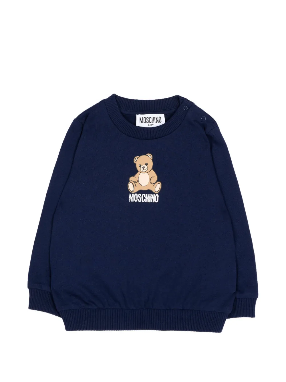 Moschino Kids Teddy Bear logo-print sweater - Blu