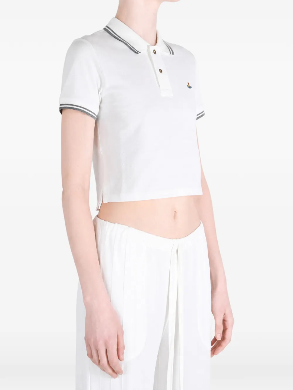 Vivienne Westwood Croppd polotop met borduurwerk Wit