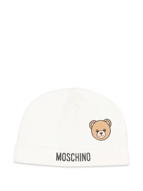 Moschino Kids Teddy Bear logo-print beanie hat