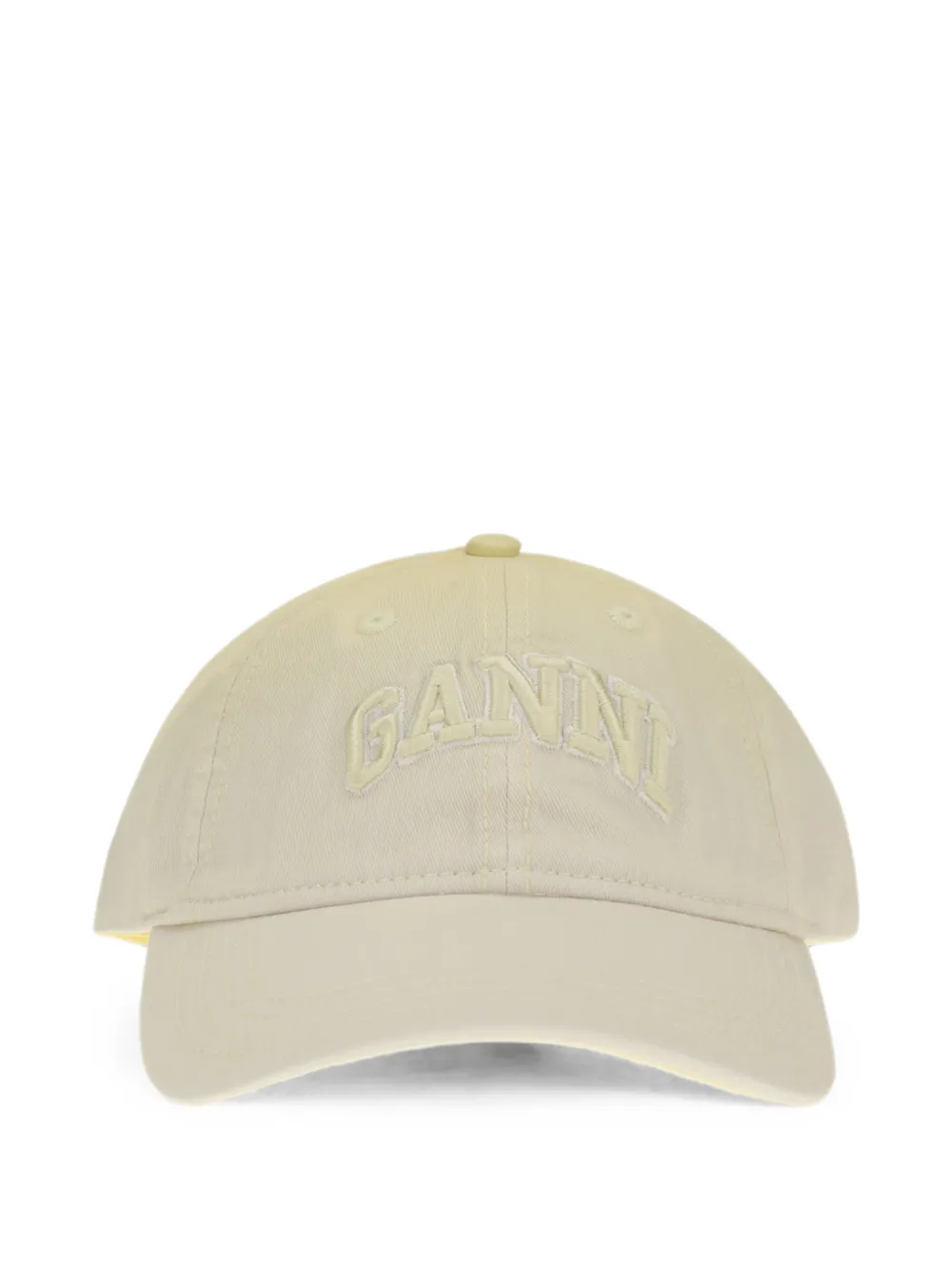 GANNI logo-embroidered baseball cap - Giallo