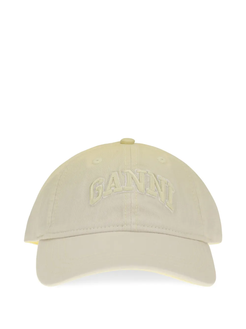 GANNI logo-embroidered baseball cap - Gelb