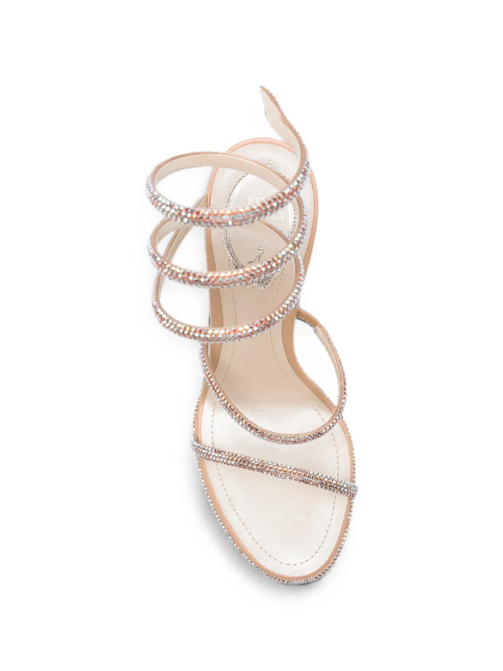 René Caovilla Cleo embellished sandals Beige