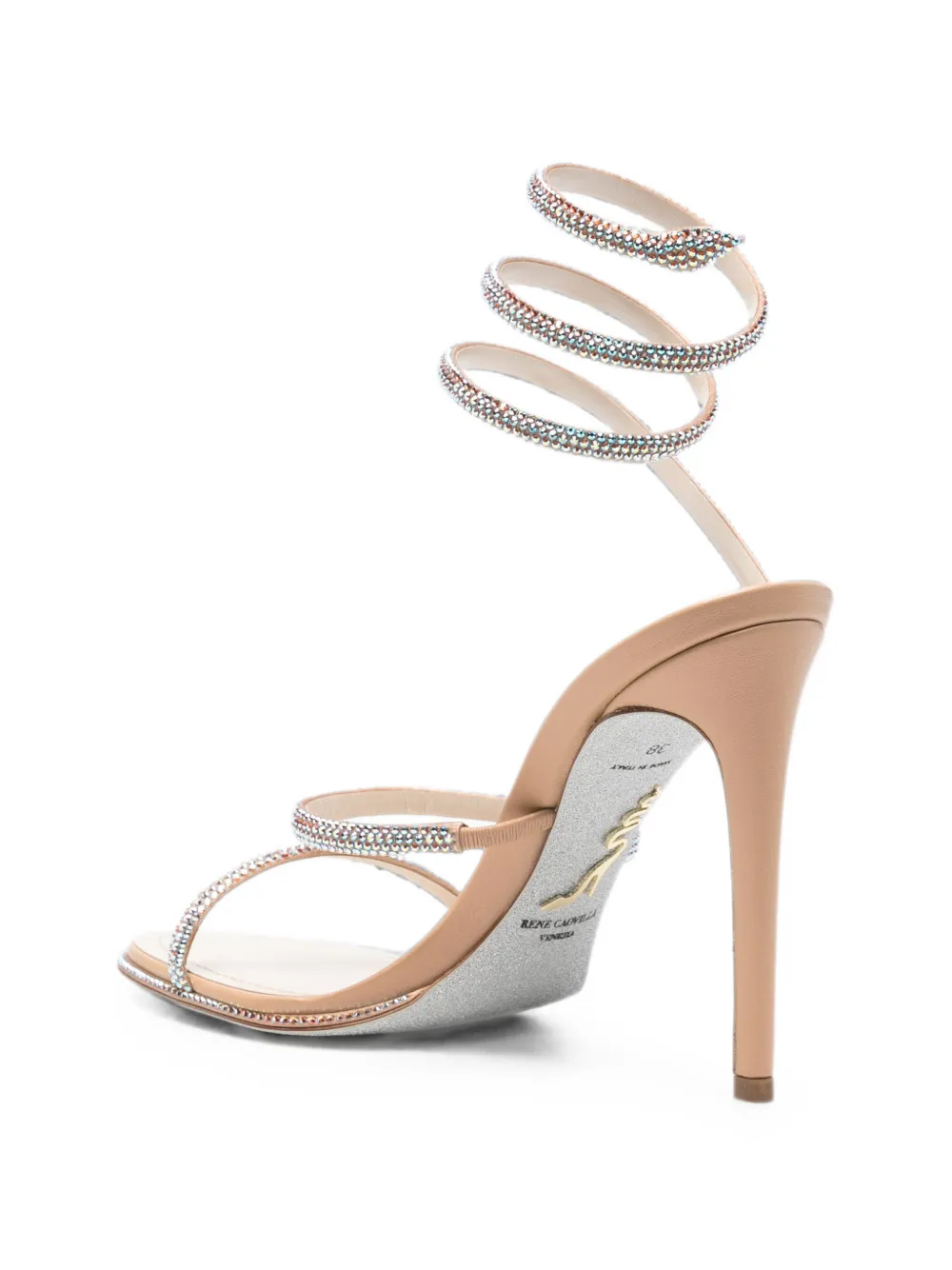 René Caovilla Cleo embellished sandals Beige