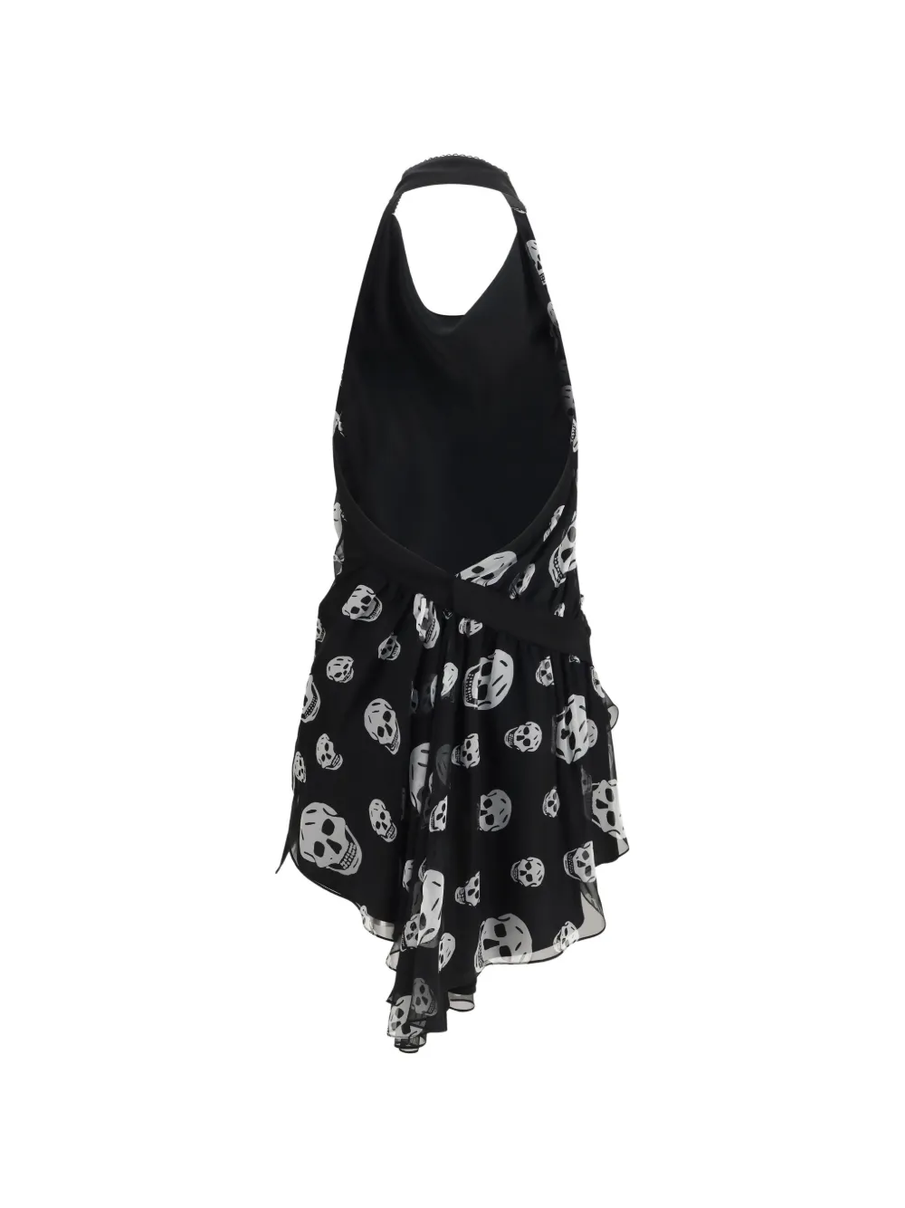 Alexander McQueen Blouse met halternek en doodskopprint Zwart