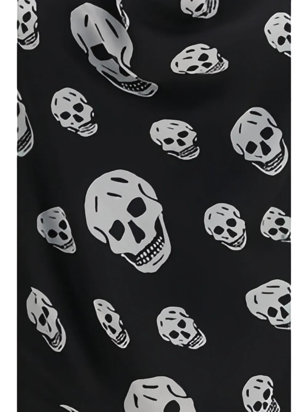 Alexander McQueen Blouse met halternek en doodskopprint Zwart
