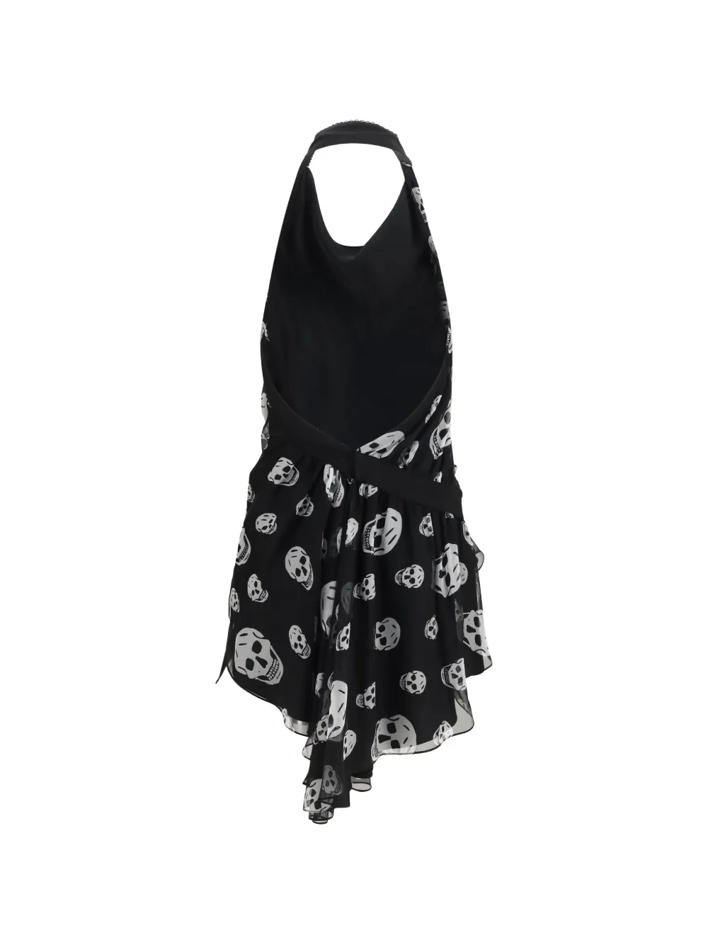 Alexander McQueen Blouse met halternek en doodskopprint Zwart