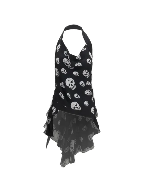 Alexander McQueen skull-print halterneck blouse