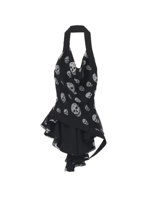 Alexander McQueen blouse imprimée à dos nu