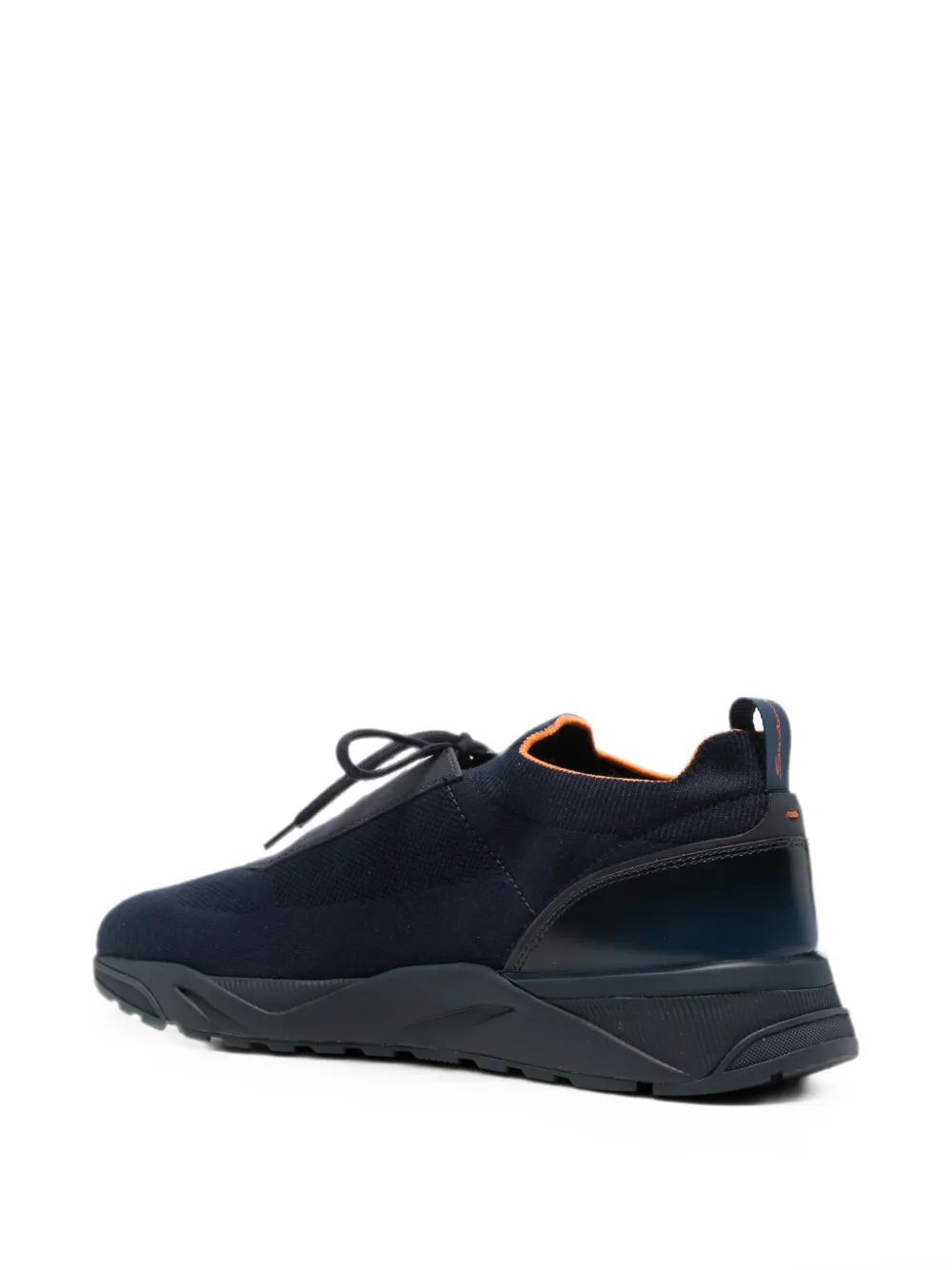Santoni Flin gebreide sneakers met leren afwerking Blauw