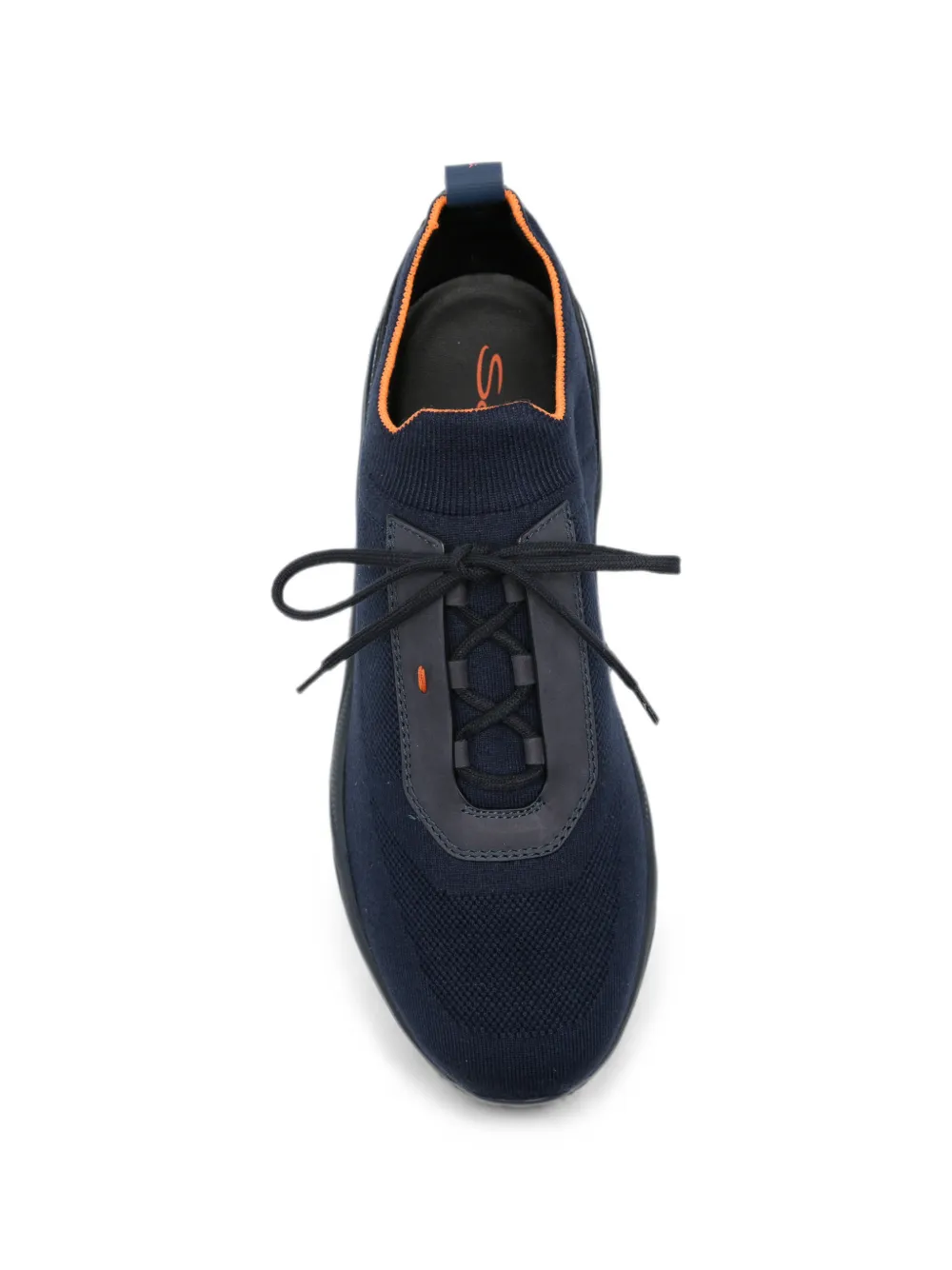 Santoni Flin gebreide sneakers met leren afwerking Blauw