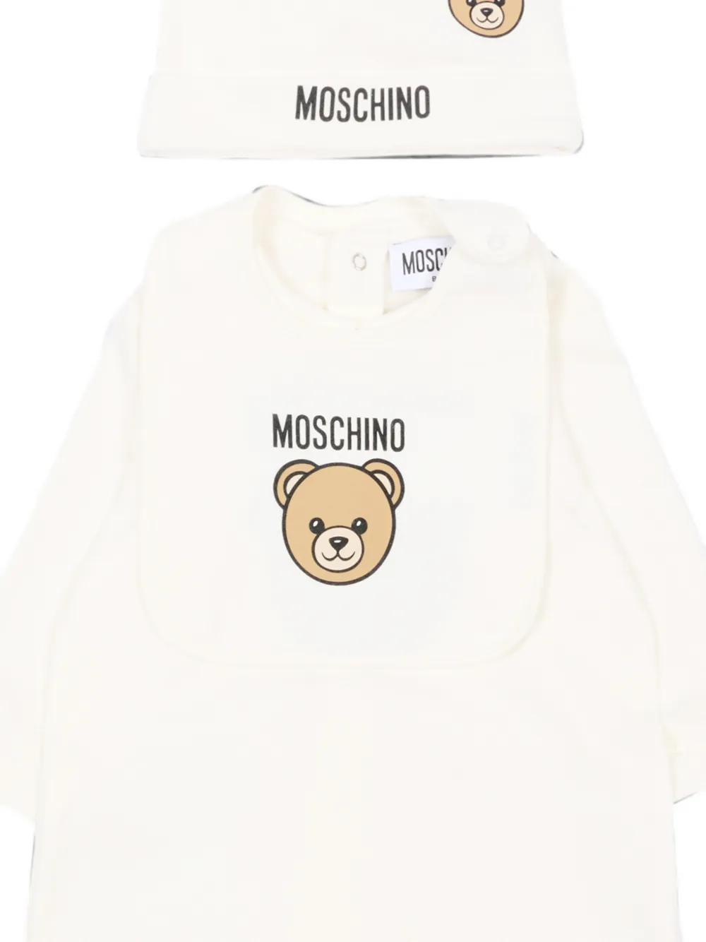 Moschino Kids Teddy Bear logoprint set Beige