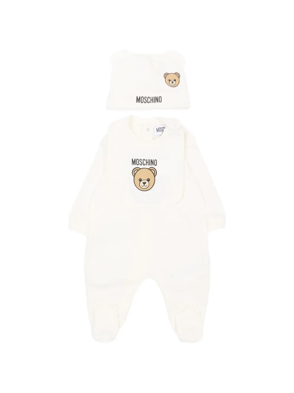 Moschino Kids Teddy Bear logo-print set - Toni neutri