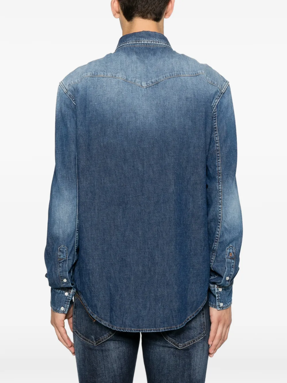 DONDUP Overhemd met vervaagd effect en Yoke-detail Blauw