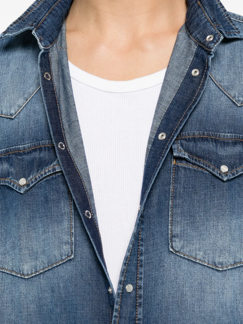 DONDUP Overhemd met vervaagd effect en Yoke-detail Blauw