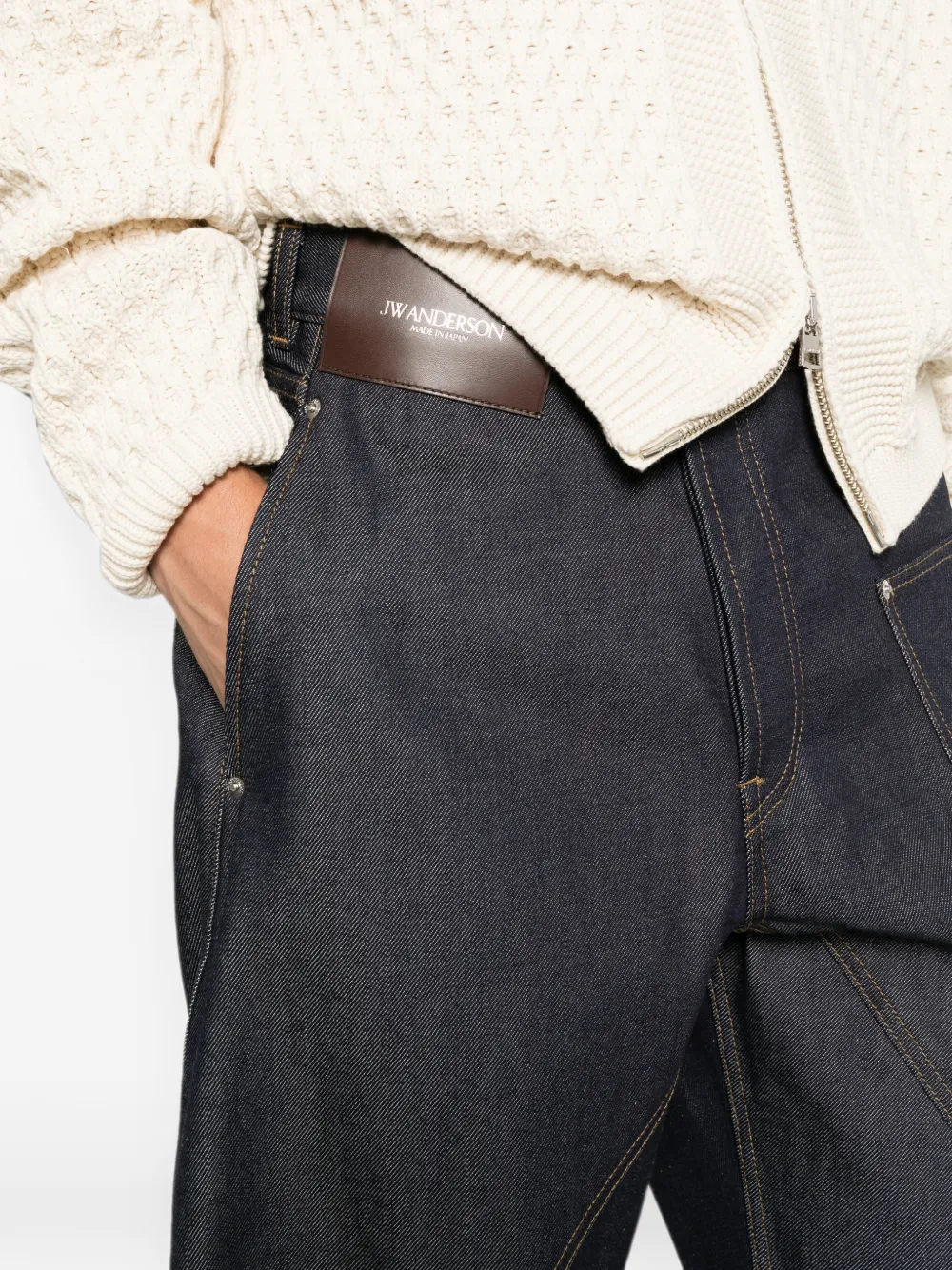 JW Anderson Jeans met wijde pijpen en knoopsluiting Blauw