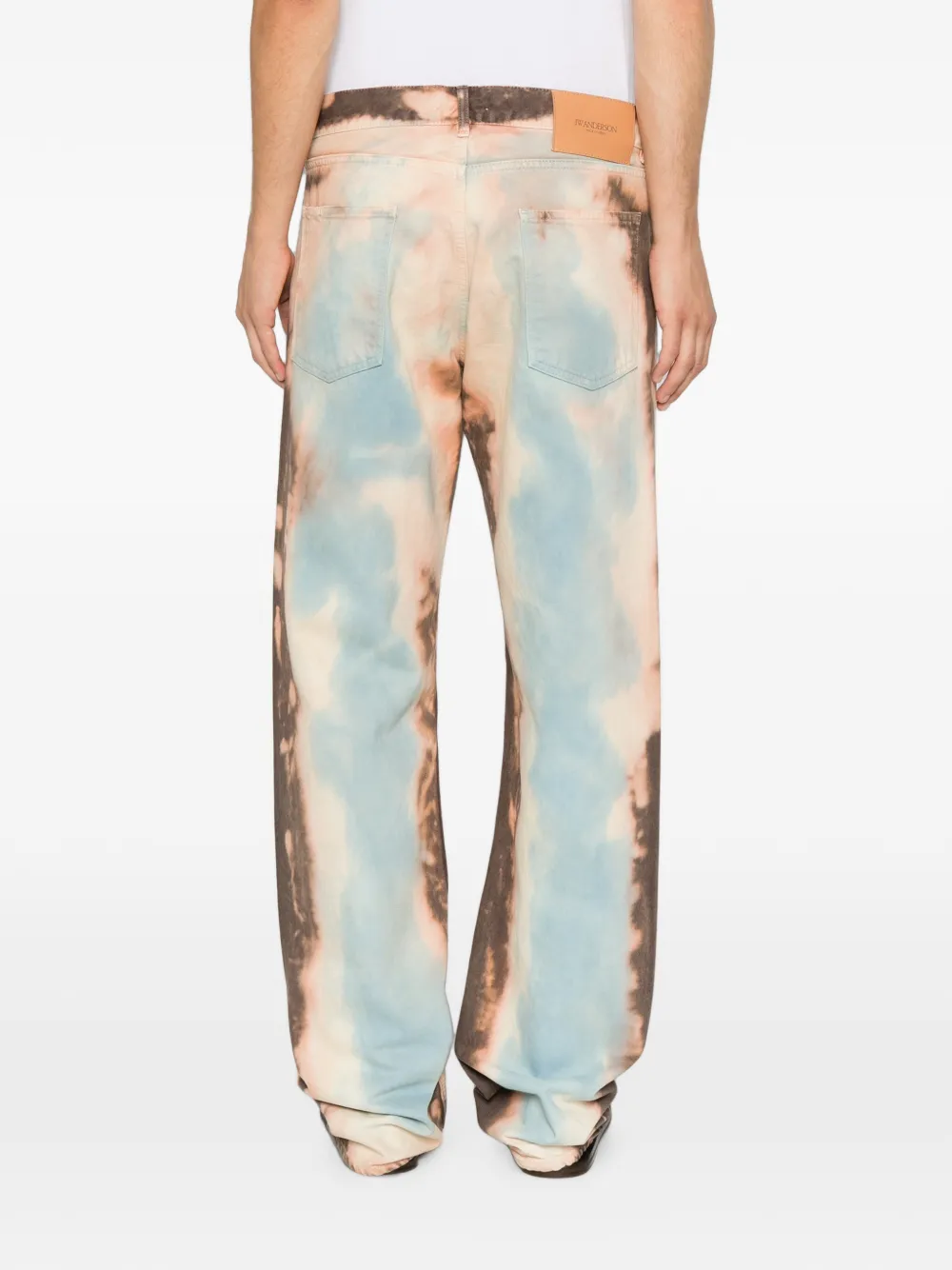 JW Anderson Straight denim jeans met gebleekt effect Oranje