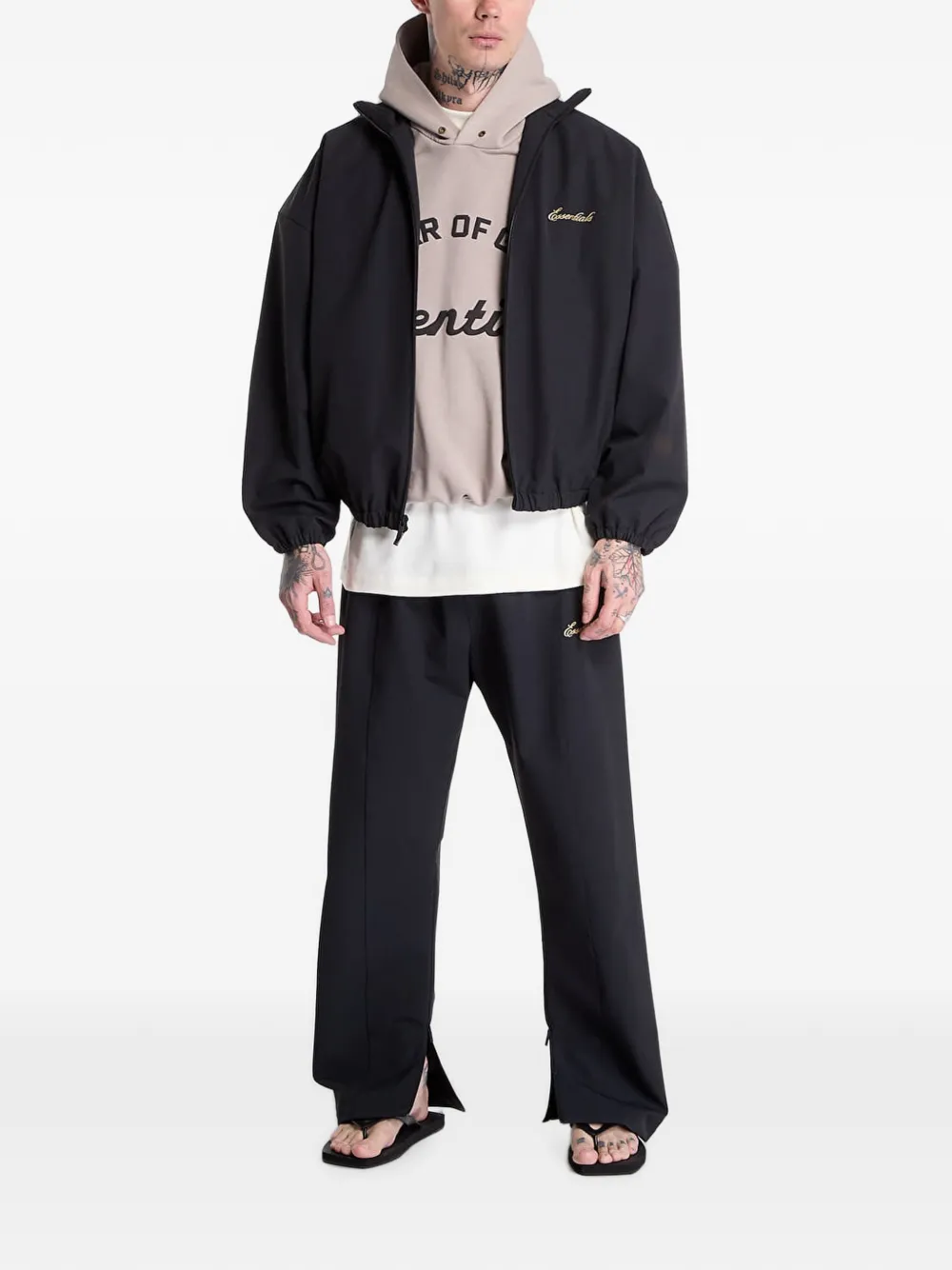 FEAR OF GOD ESSENTIALS trainingsjack met rits Zwart