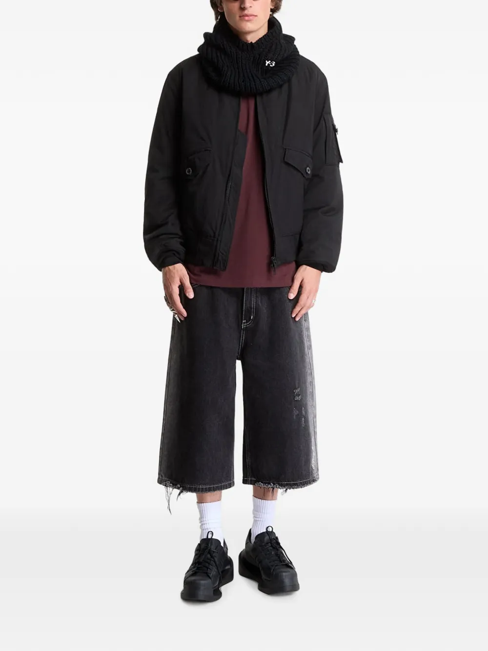 Y-3 Bomberjack met logoprint Zwart
