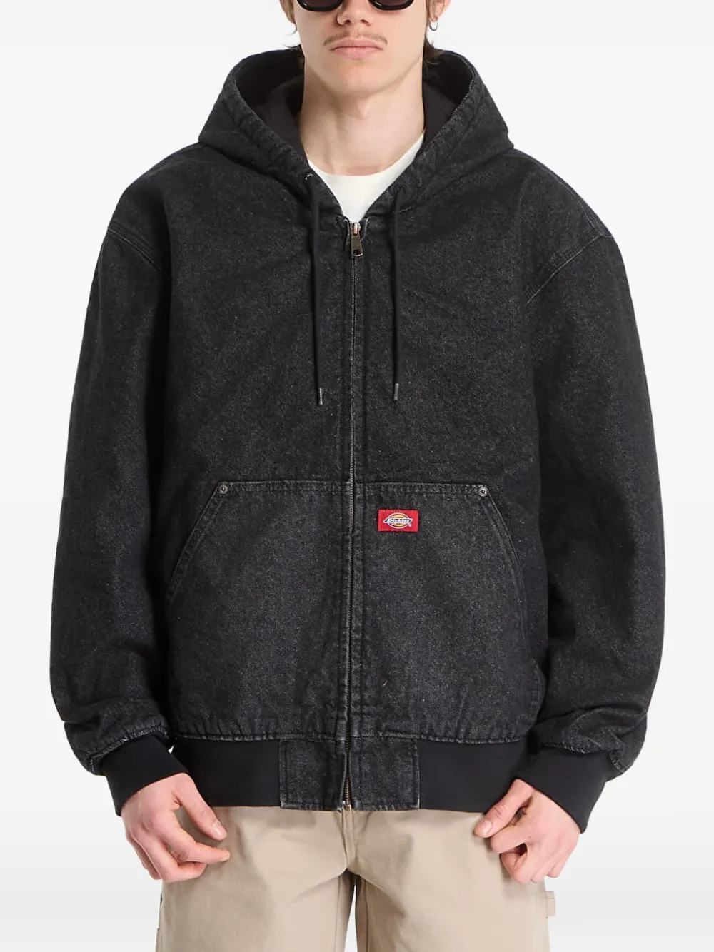 Dickies Hooded Denim Jacket In Black