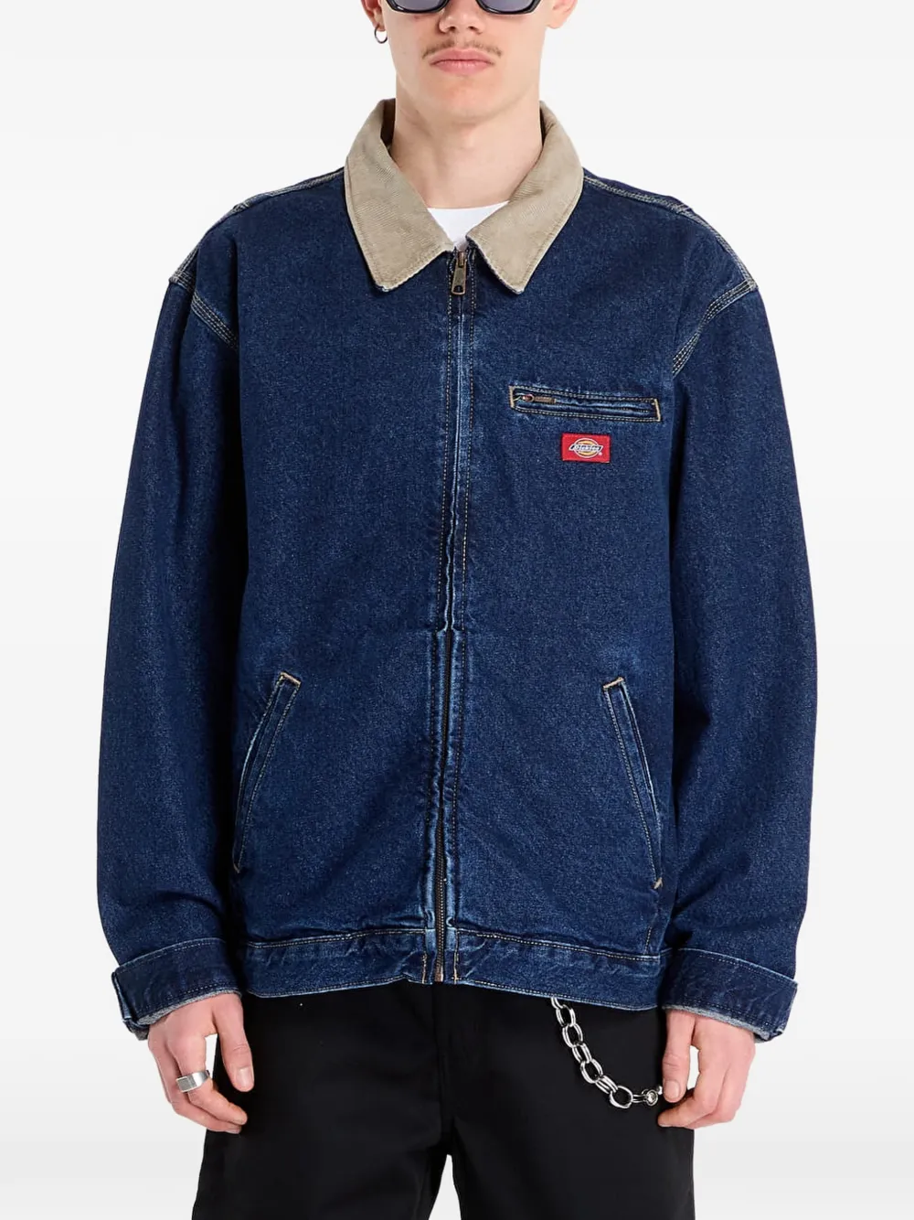 Dickies Corduroy-collar Denim Jacket In Blue