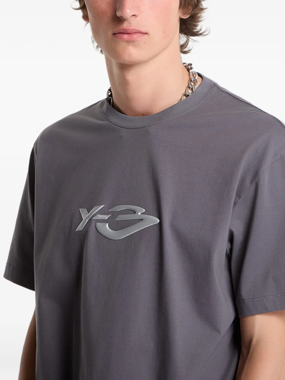 Y-3 T-shirt met logoprint Grijs