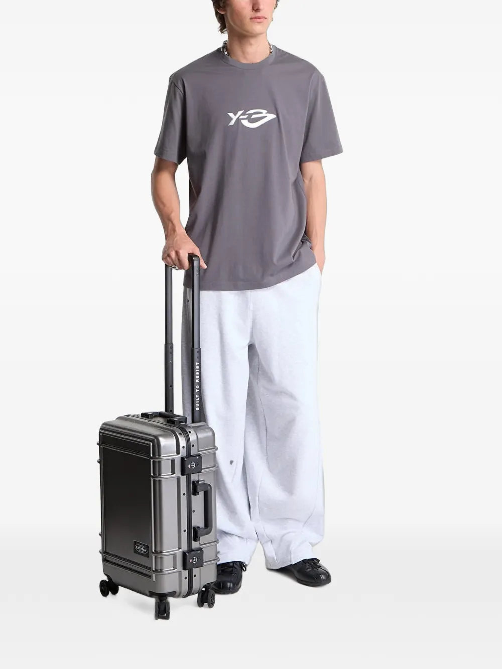 Y-3 T-shirt met logoprint Grijs