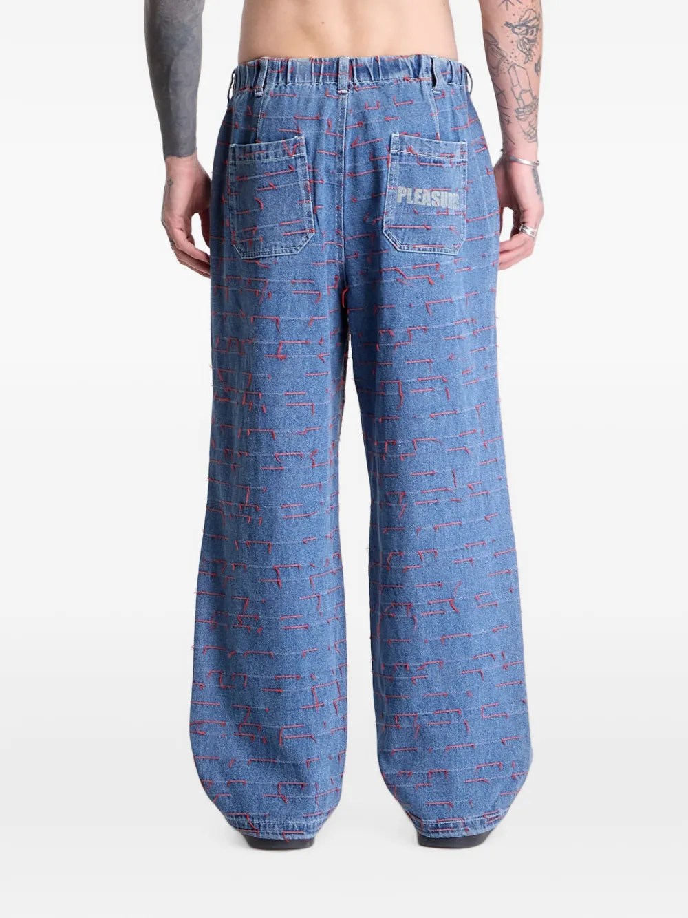 Pleasures Strokes parachute broek Blauw