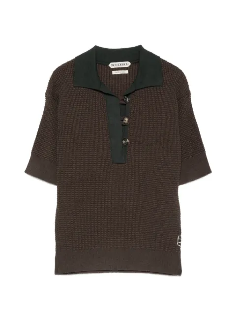 JW Anderson waffle-knit short-sleeve polo shirt