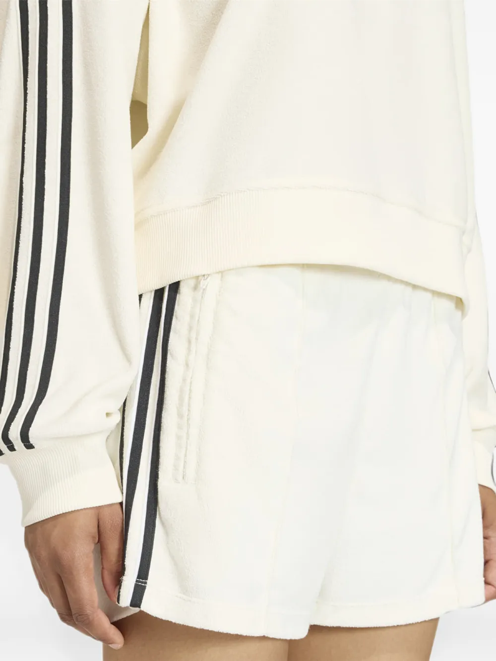 adidas V-neck terry polo shirt Wit