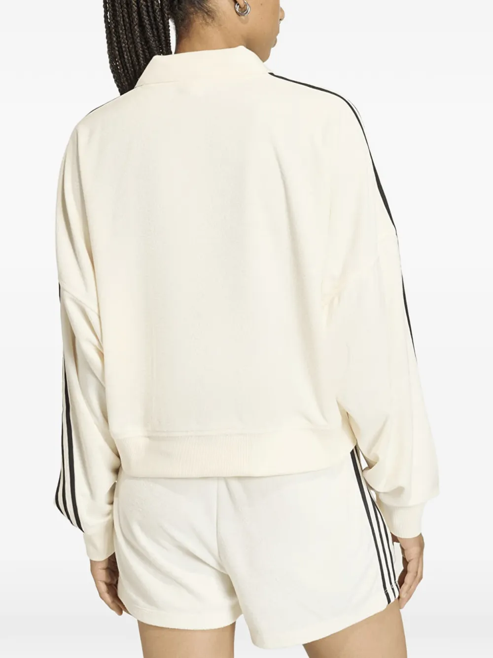 adidas V-neck terry polo shirt Wit