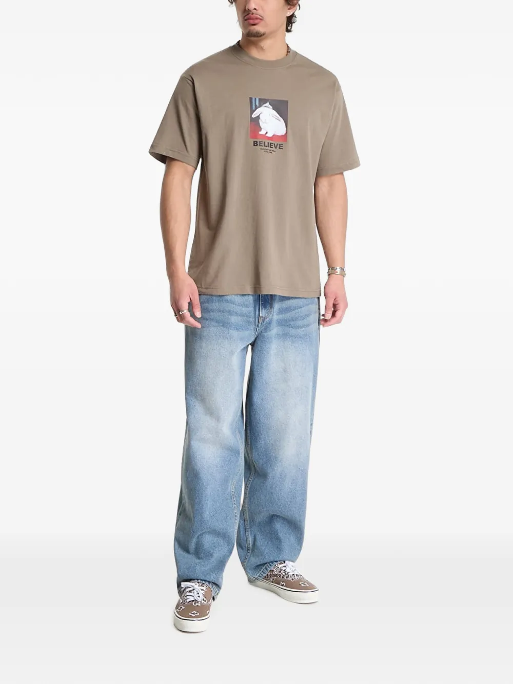 Vans T-shirt met grafische print Bruin