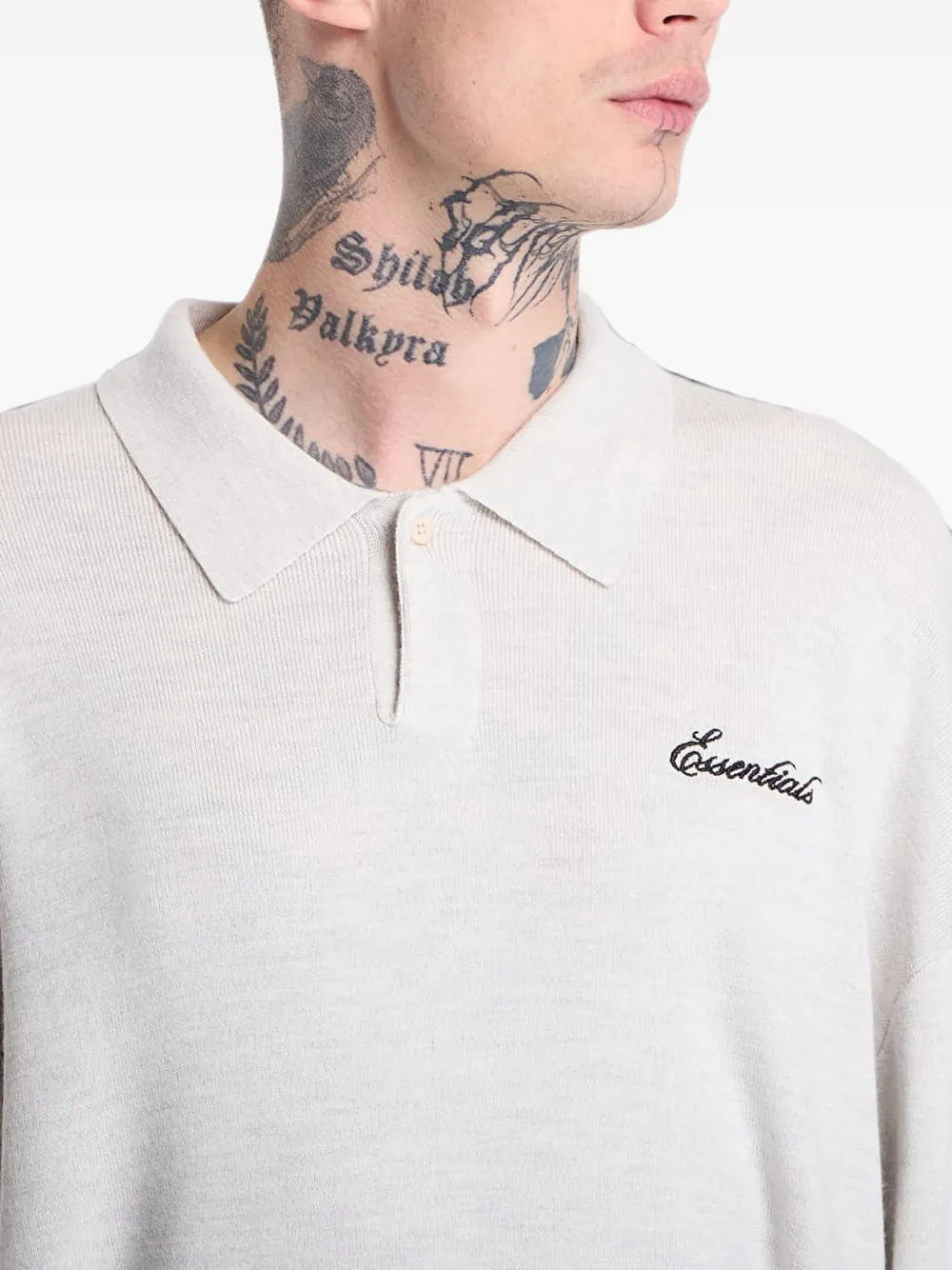 FEAR OF GOD ESSENTIALS poloshirt met geborduurd logo Beige