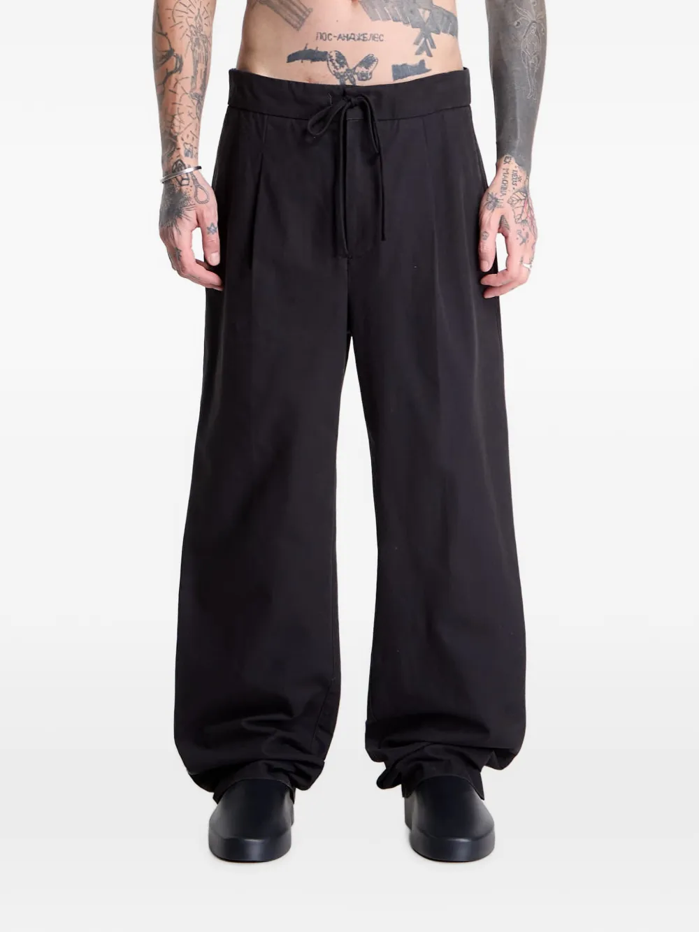 FEAR OF GOD ESSENTIALS pleat-front drawstring trousers - Nero