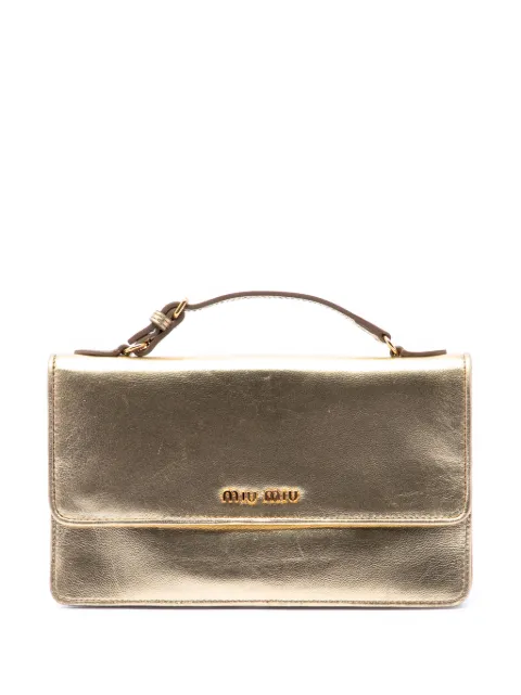 Miu Miu Pre-Owned 2010 Metallic Leather Top Handle Wallet Bag handbag