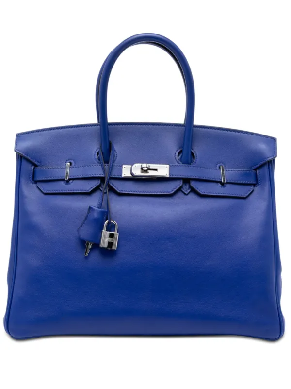 Hermès Pre-owned 2011 Swift Birkin Retourne 35 Handbag in Blue