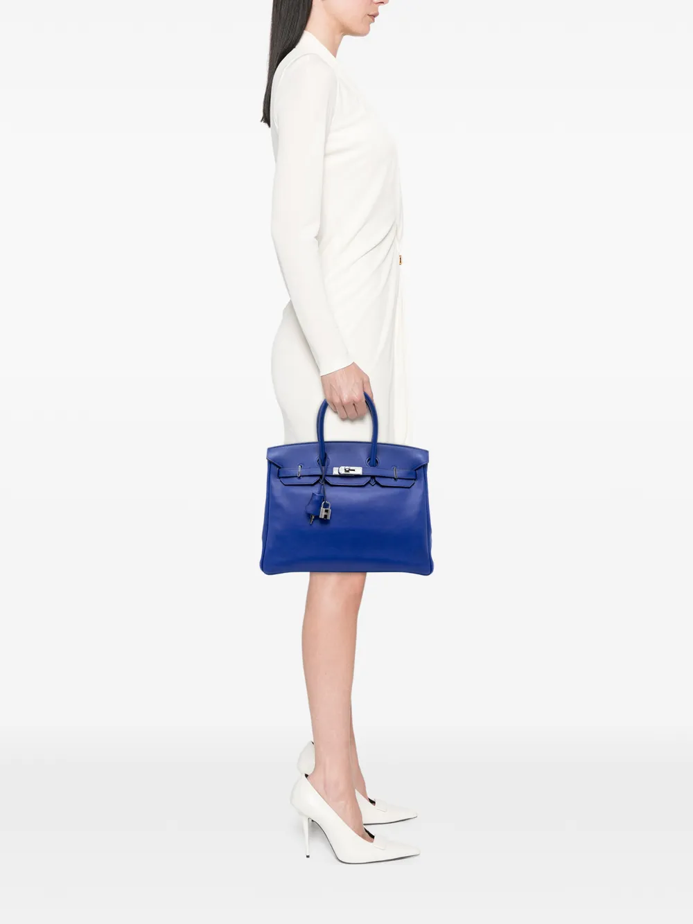 Hermès Pre-owned 2011 Swift Birkin Retourne 35 Handbag in Blue, view 2