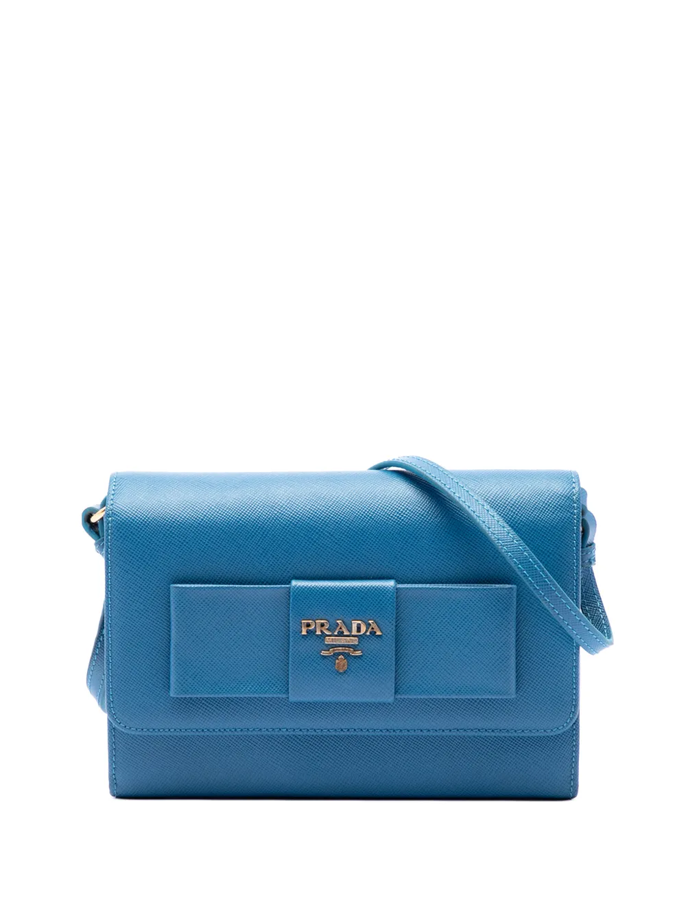 Prada Pre-Owned Borsa a tracolla Saffiano Lux Bow con tracolla 2010-2026 - Blu
