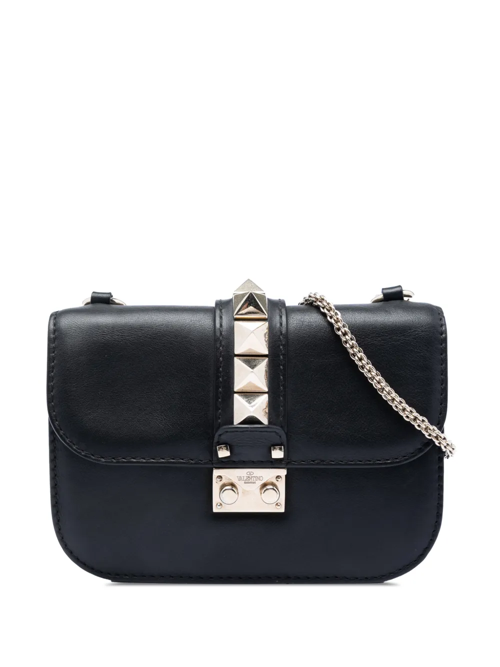 Valentino Garavani Pre-Owned Borsa a tracolla Rockstud Glam Lock piccola in pelle 2000-2017 - Nero
