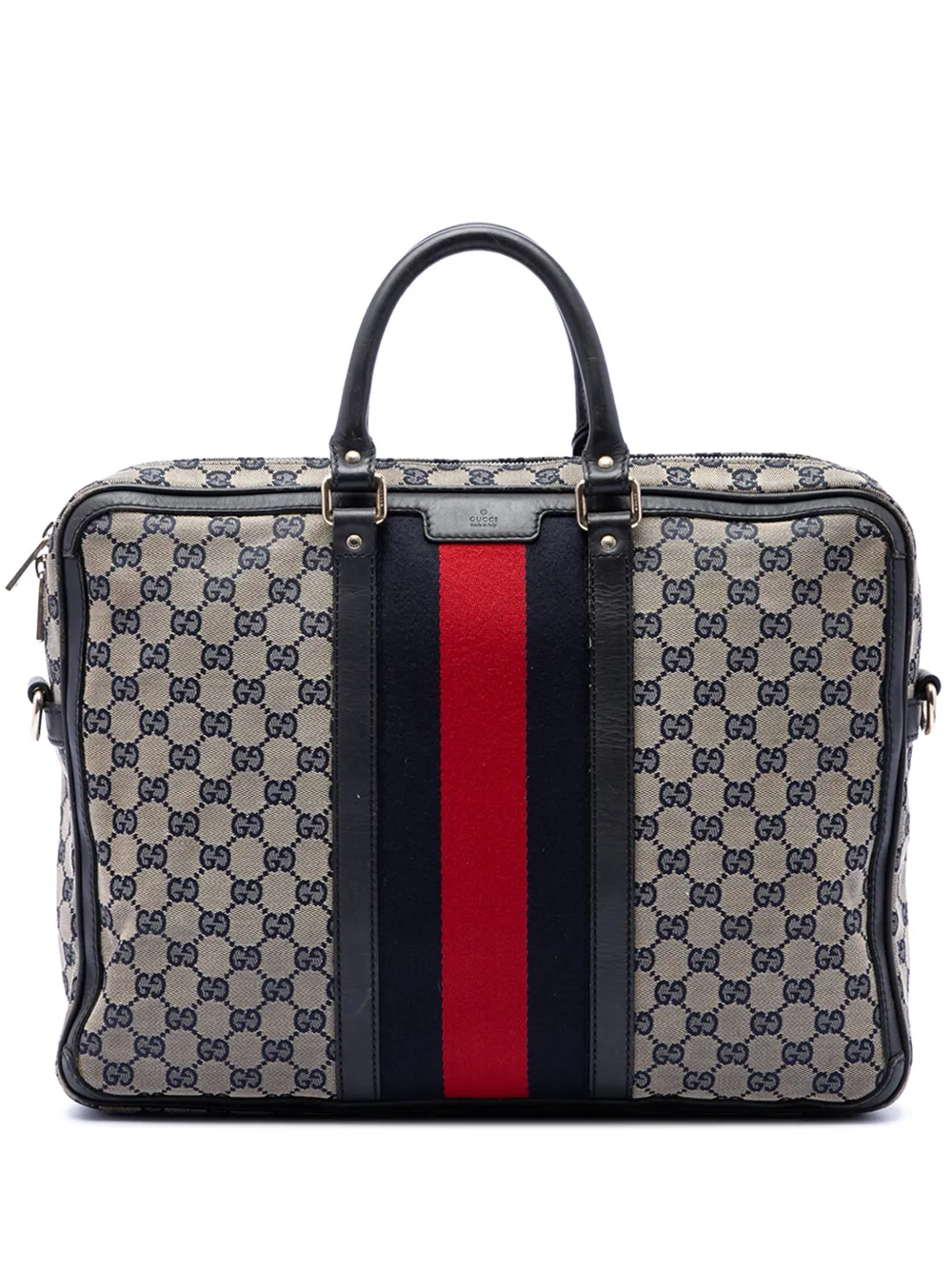 Gucci Pre-Owned Portadocumenti in tela GG con decorazione Web 2016-2026 - Toni neutri