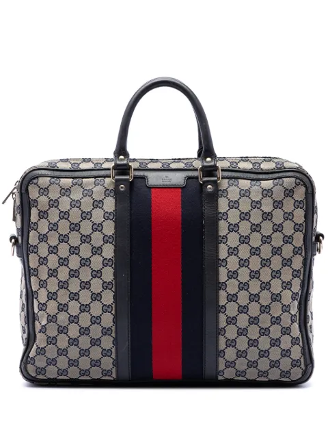 Gucci Pre-Owned 2016-2026 GG Canvas Web Briefcase business bag