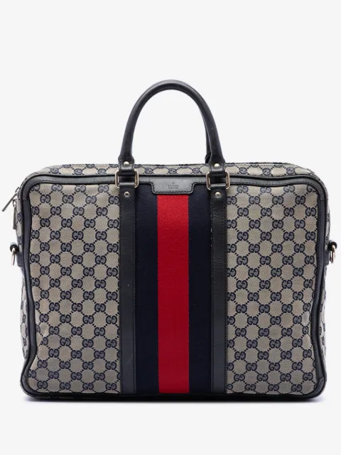 Gucci Pre-Owned 2016-2026 GG Canvas Web Briefcase business bag