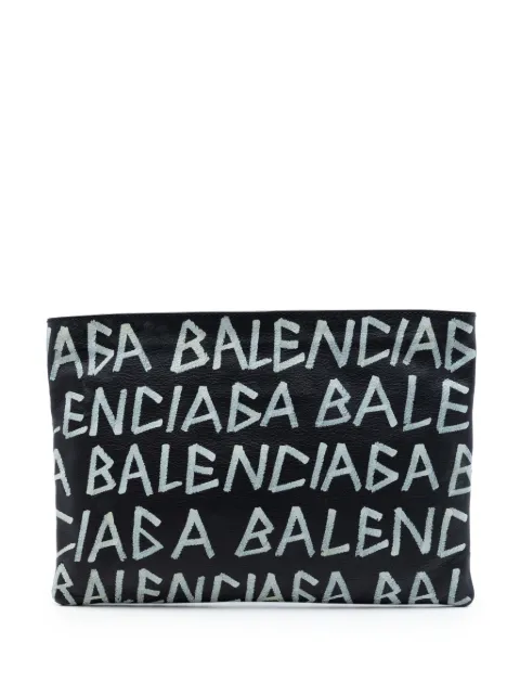 Balenciaga Pre-Owned 2018 Leather Graffiti clutch bag