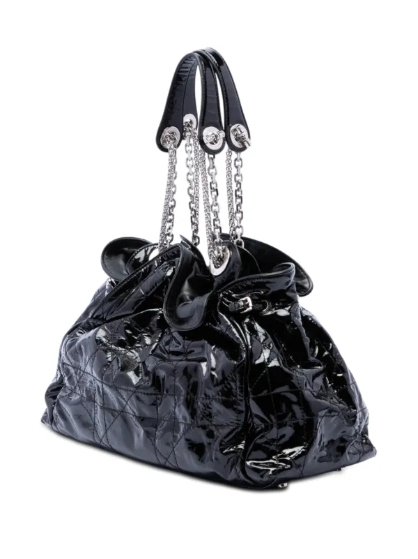 Christian Dior Pre-Owned 2009 Patent Cannage Le Trente Tote Bag