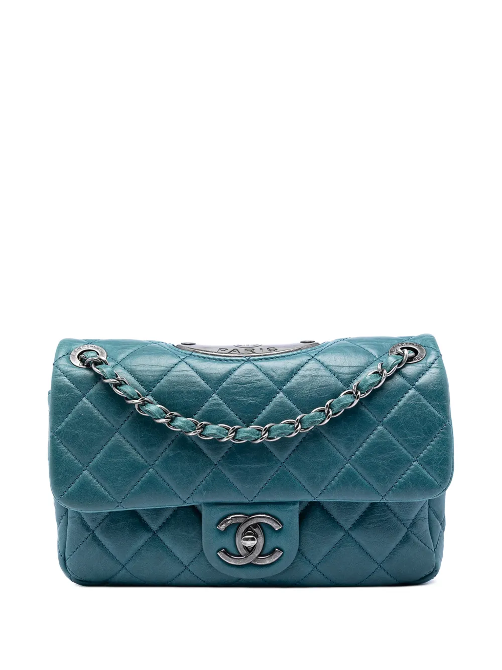 CHANEL Pre-Owned Borsa a spalla Ombre Double Flap CC in pelle di vitello trapuntata 2014 - Blu