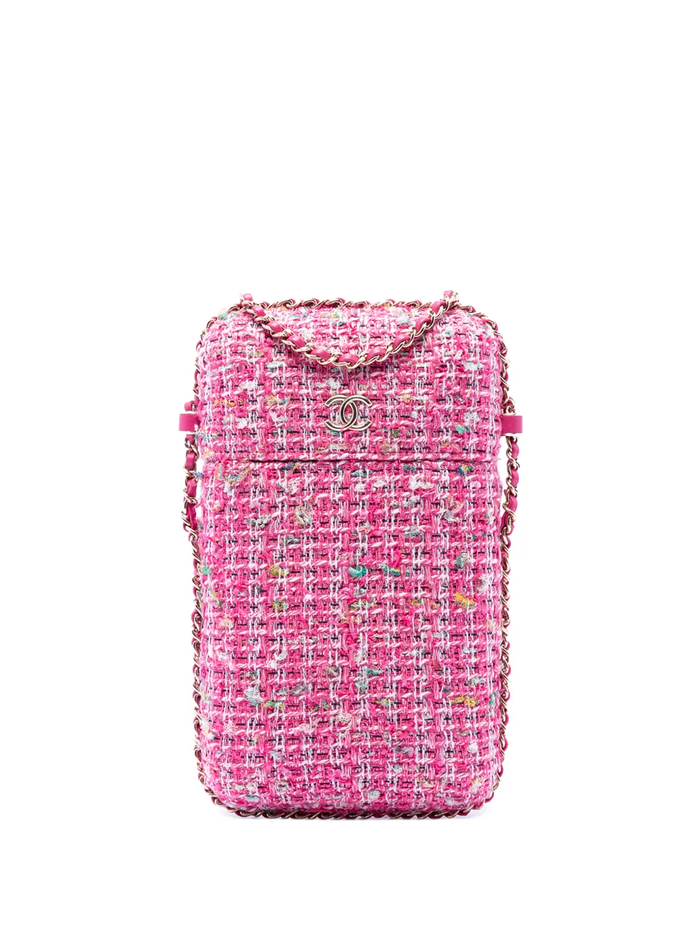 CHANEL Pre-Owned Portacellulare Chanel in tweed con catena 2019 - Rosa