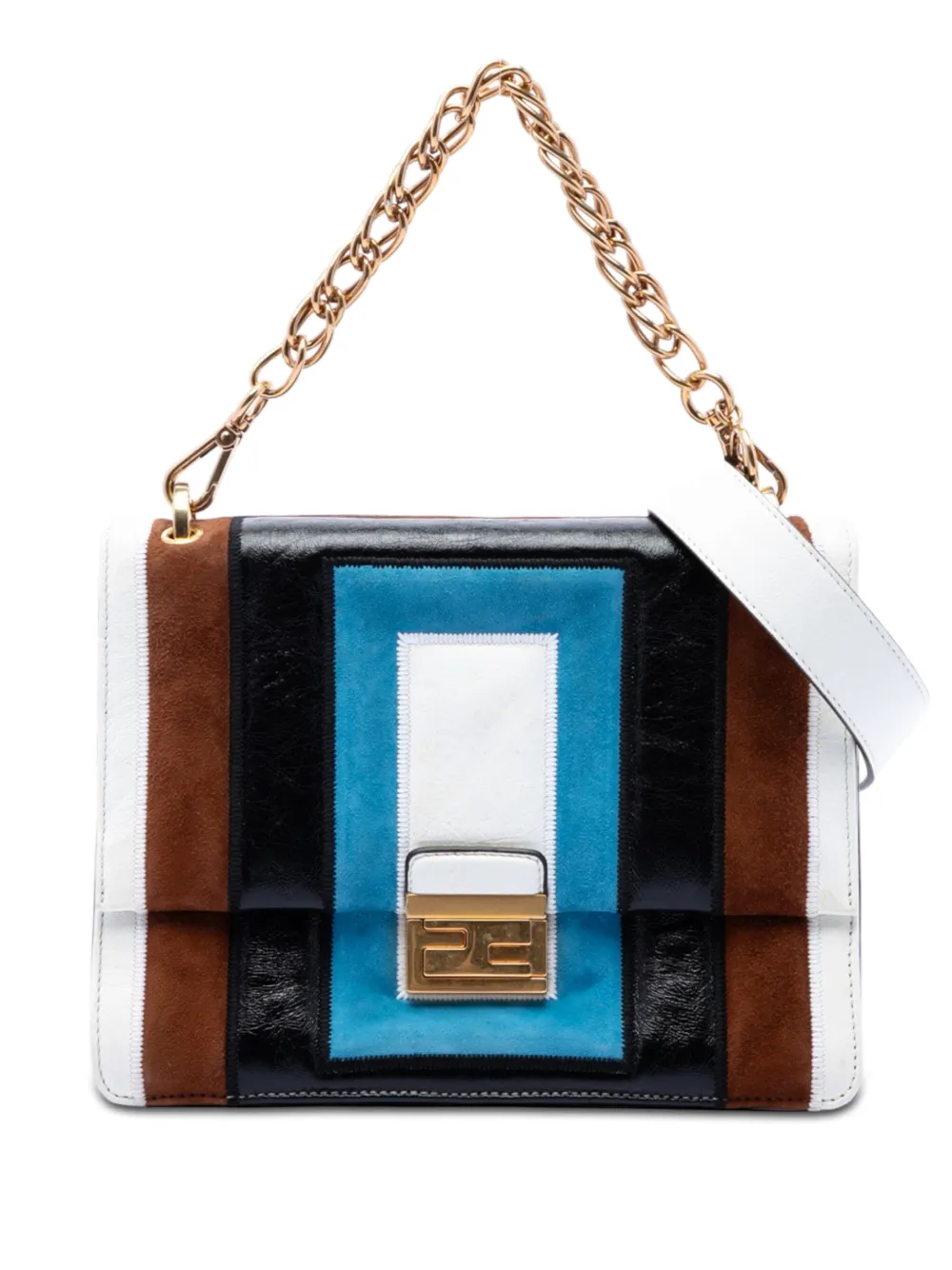 Fendi Pre-Owned Borsa a tracolla Kan U con design color-block 2010-2026 - Bianco