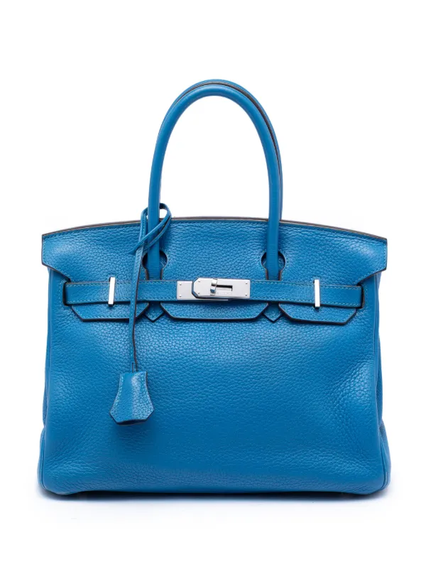 Hermès Pre-owned 1997-2014 Togo Birkin Retourne 30 Handbag in Blue